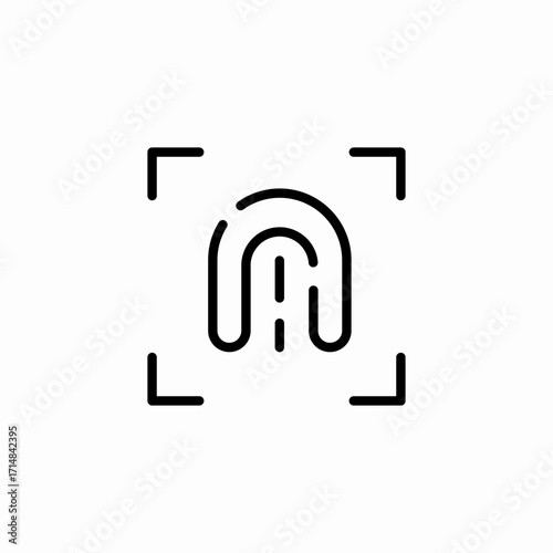 biometric fingerprint scan icon sign vector