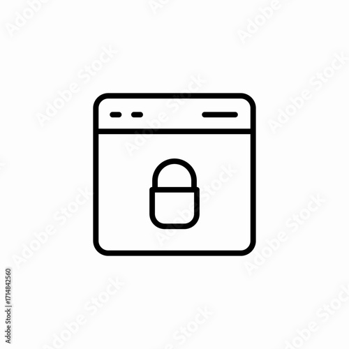 browser window with lock icon sign vector