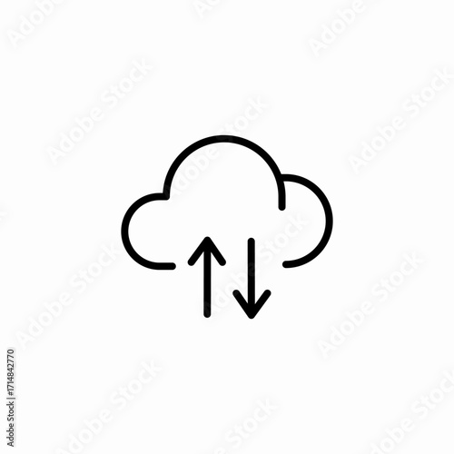 cloud sync arrows icon sign vector