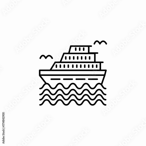 cruise ship travel icon sign vector