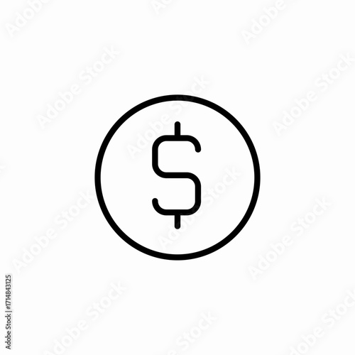 dollar coin symbol icon sign vector