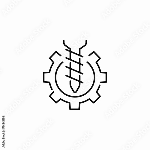 drill bit gear icon sign vector