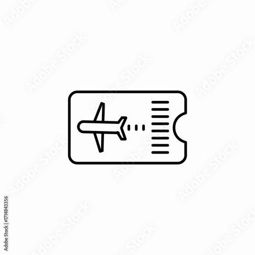 flight boarding pass icon sign vector