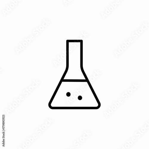 laboratory conical flask icon sign vector