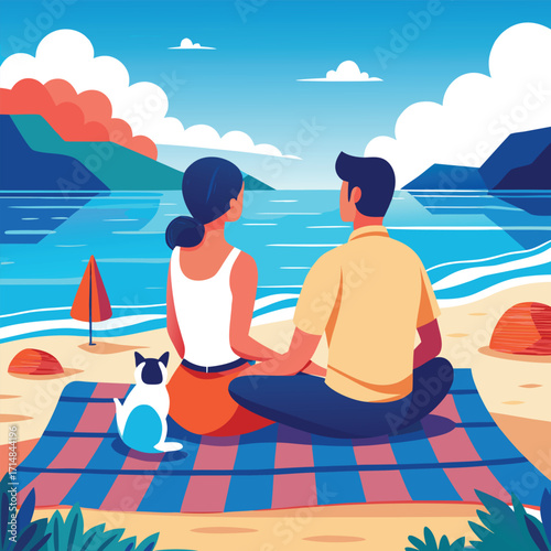 Couple Enjoying Peaceful Beach Vacation