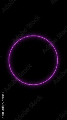 Neon glowing indigo circle icon . and glowing circle background .