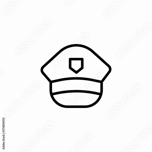 police officer hat icon sign vector