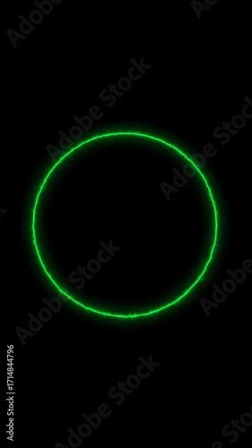Neon glowing indigo circle icon . and glowing circle background .