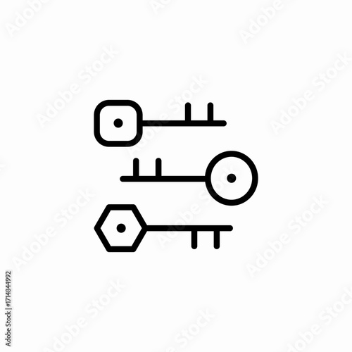 three different keys icon sign vector