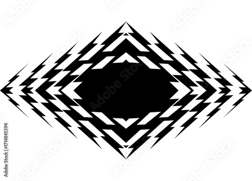 Vector pattern in black on a white background. Design element for advertising, printing, packaging and interior. Sports vector background. Game, label, shield. Frame. Square. finish flag