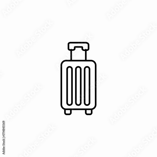 wheeled luggage bag icon sign vector