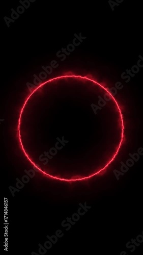 Neon glowing circle icon . and glowing neon circle background .