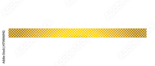 Long straight dotted Golden ribbon isolated on transparent background. Horizontal clean gold dotted ribbon in blue color for banner design, holiday, gift boxes, greeting card, gift decoration design 