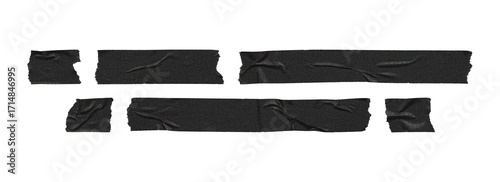 black tape sticker collection for social overlays, transparent png

