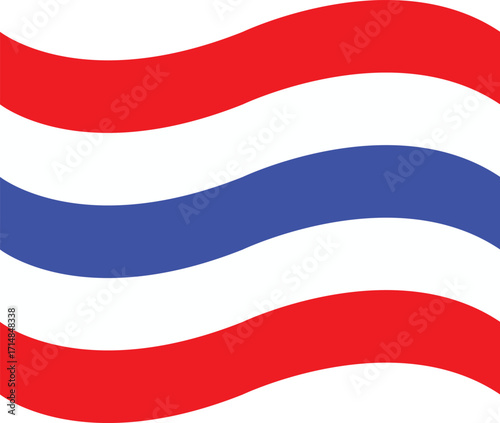 Abstract waving stripes in red white and blue colors