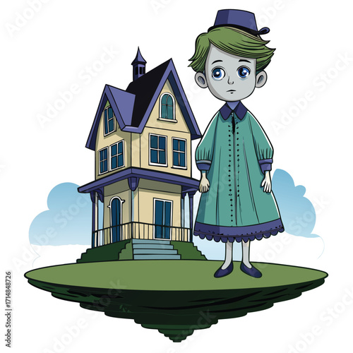 Fantasy Character and Isolated Dwelling