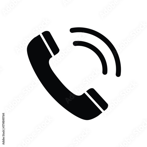 Incoming call icon with handset and downward arrow on a white background. EPS 10.