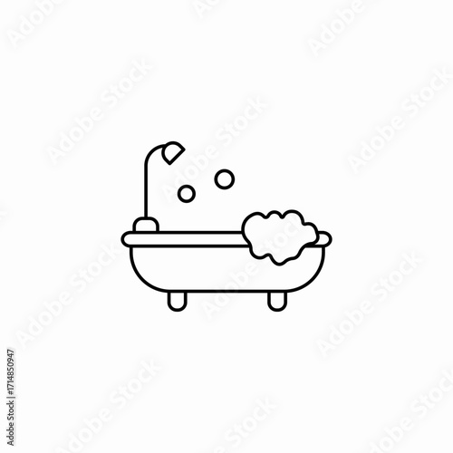 bubble bath tub icon sign vector