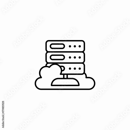 cloud server infrastructure icon sign vector