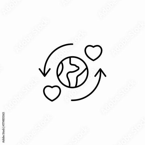 earth love cycle icon sign vector