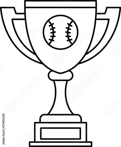 Baseball trophy vector illustration scalable eps icon for sports awards and championships