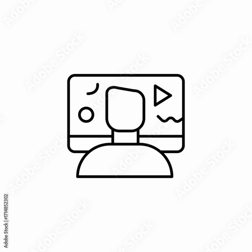 online video tutorial icon sign vector