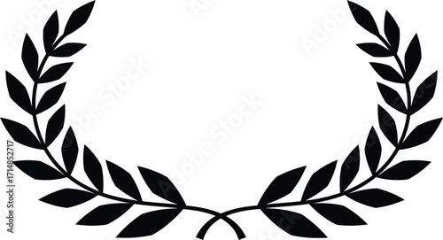 Elegant black laurel wreath vector graphic scalable illustration for awards and achievements