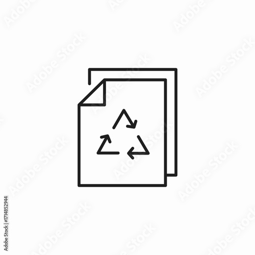 recyclable paper sheets icon sign vector