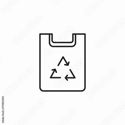 recyclable plastic bag icon sign vector