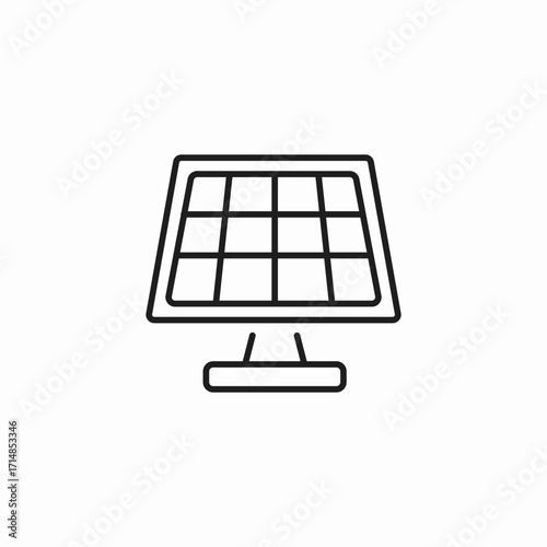 single solar panel icon sign vector