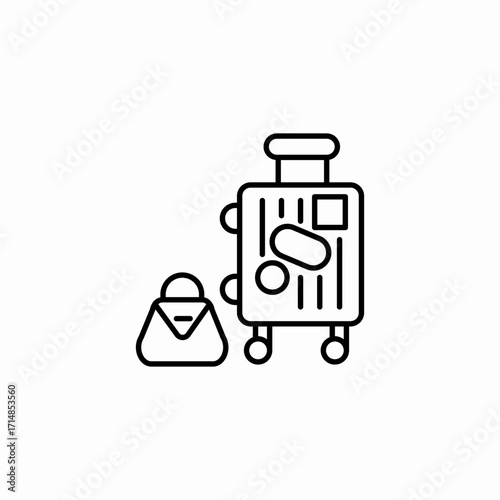 travel suitcase luggage icon sign vector