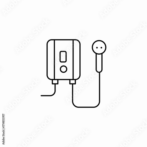water heater with handshower icon sign vector