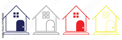 Collection home icons. House symbol. Home flat icon set vector illustration. simple home design vector. home icon on a white background. Eps file 18.