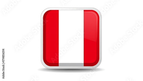 A square graphic of the Peru national flag, rendered with red, white, and a silver border, displays a polished appearance. Free Download A square graphic of the Peru national flag, rendered with red, white, and a silver border, displays a polished appearance. - GFXLoad