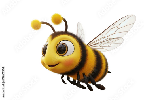 3d adorable cartoon bee flying with big eyes