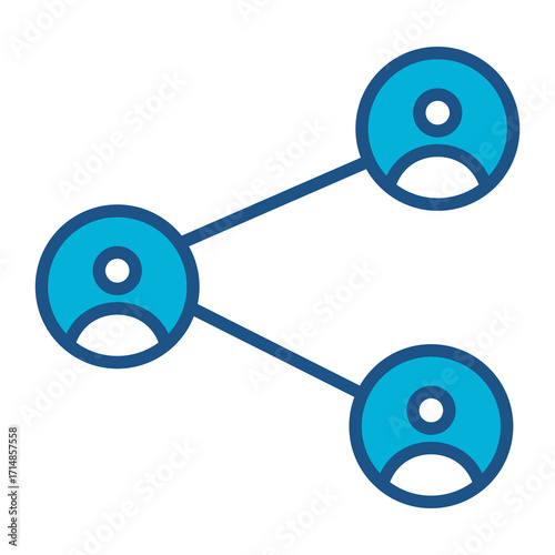 Social Media In Blue Monochrome Flat Design, Vector Illustration