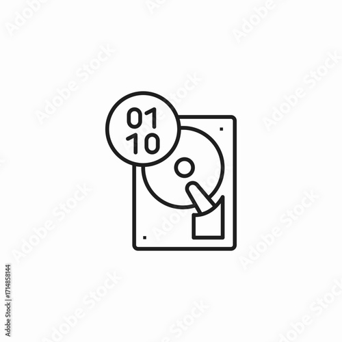 binary data drive icon sign vector