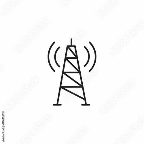 cellular network tower icon sign vector
