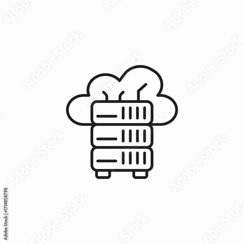 cloud server storage icon sign vector