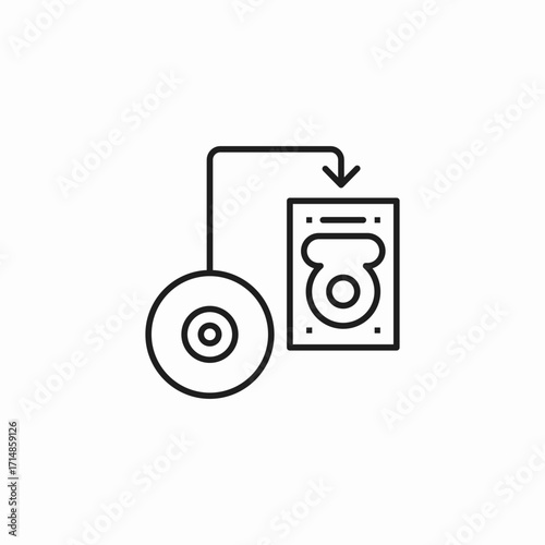 data download drive icon sign vector