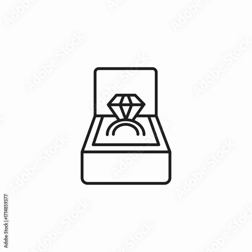 engagement ring box icon sign vector