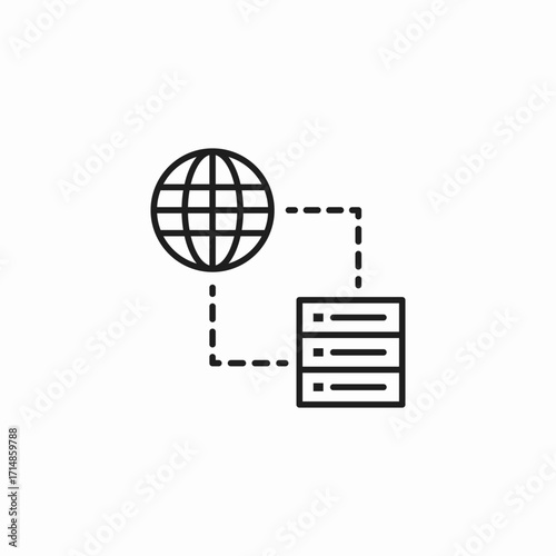 global server data icon sign vector
