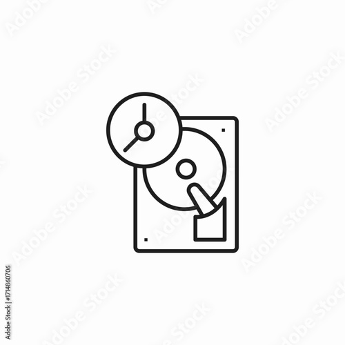scheduled backup drive icon sign vector