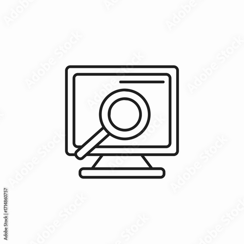 search monitor magnifying icon sign vector
