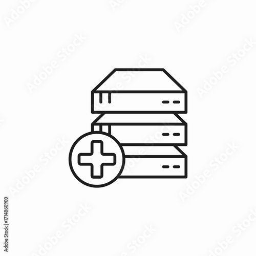 server add storage icon sign vector