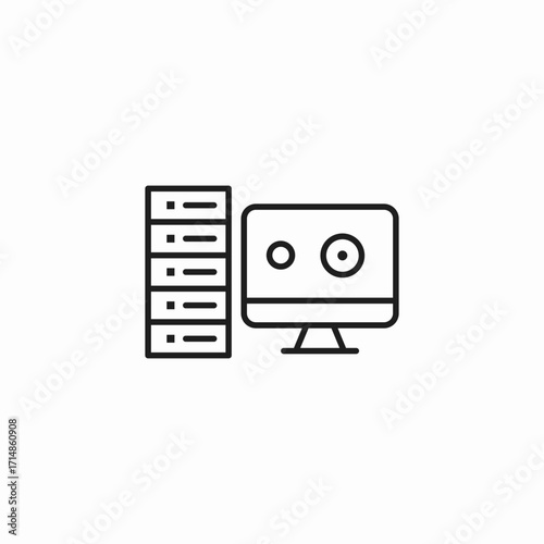 server desktop computer icon sign vector