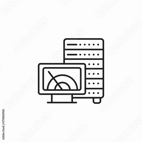 server monitor performance icon sign vector