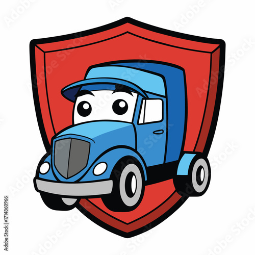 A rugged truck driver’s side shield, offering protection and style, featuring bold lines and sturdy design for the open road. Perfect for trucking enthusiasts.

