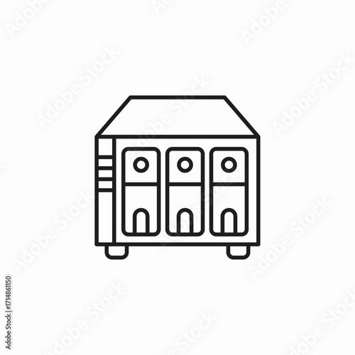 three server tower icon sign vector