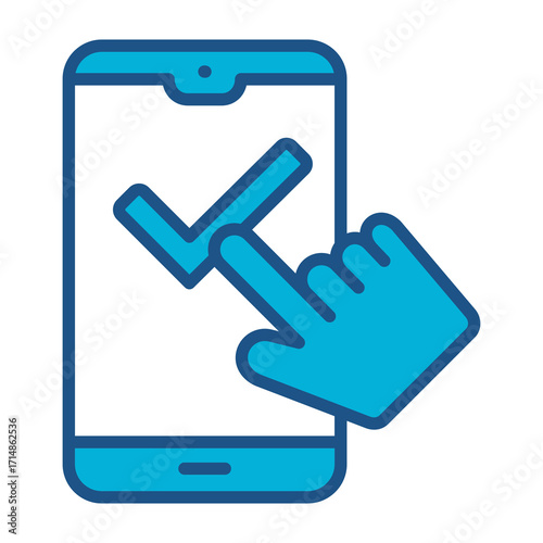 User Experience Icon In Blue Monochrome Flat Design, Vector Illustration